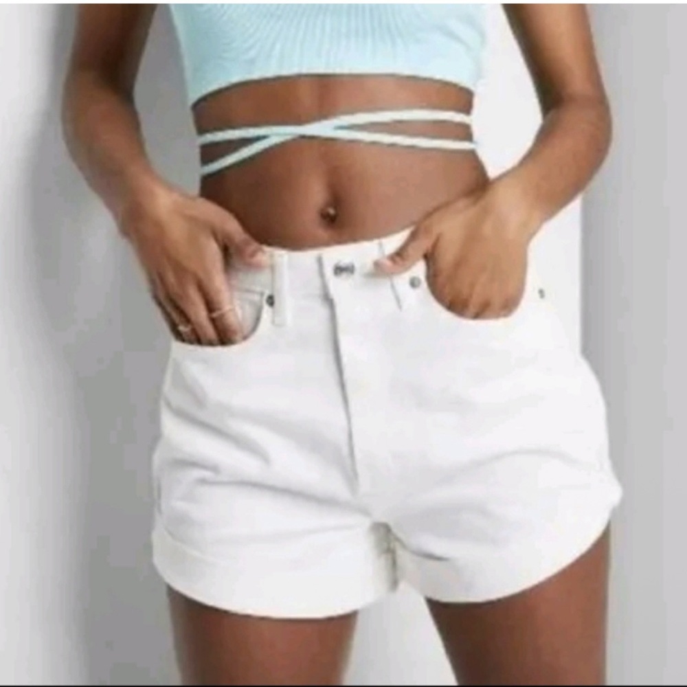 Wild Fable Women's High Waisted White Denim Shorts